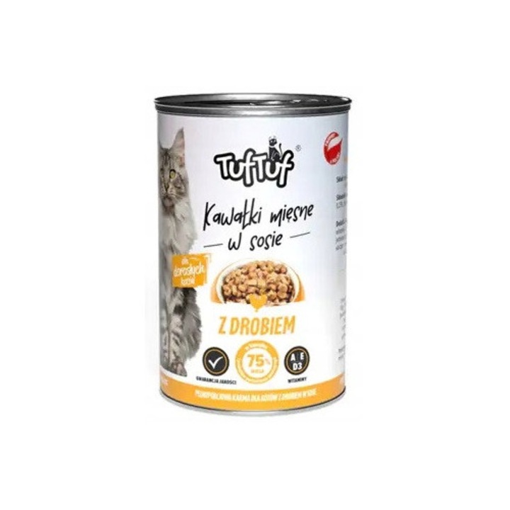 Kutyaeledel, Tuf Tuf, Szárnyas hús, 415g