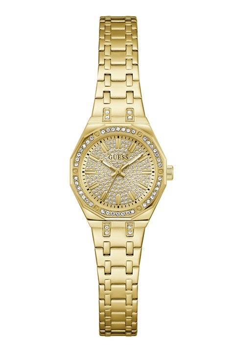 GUESS, Ceas analog cu cristale, Auriu