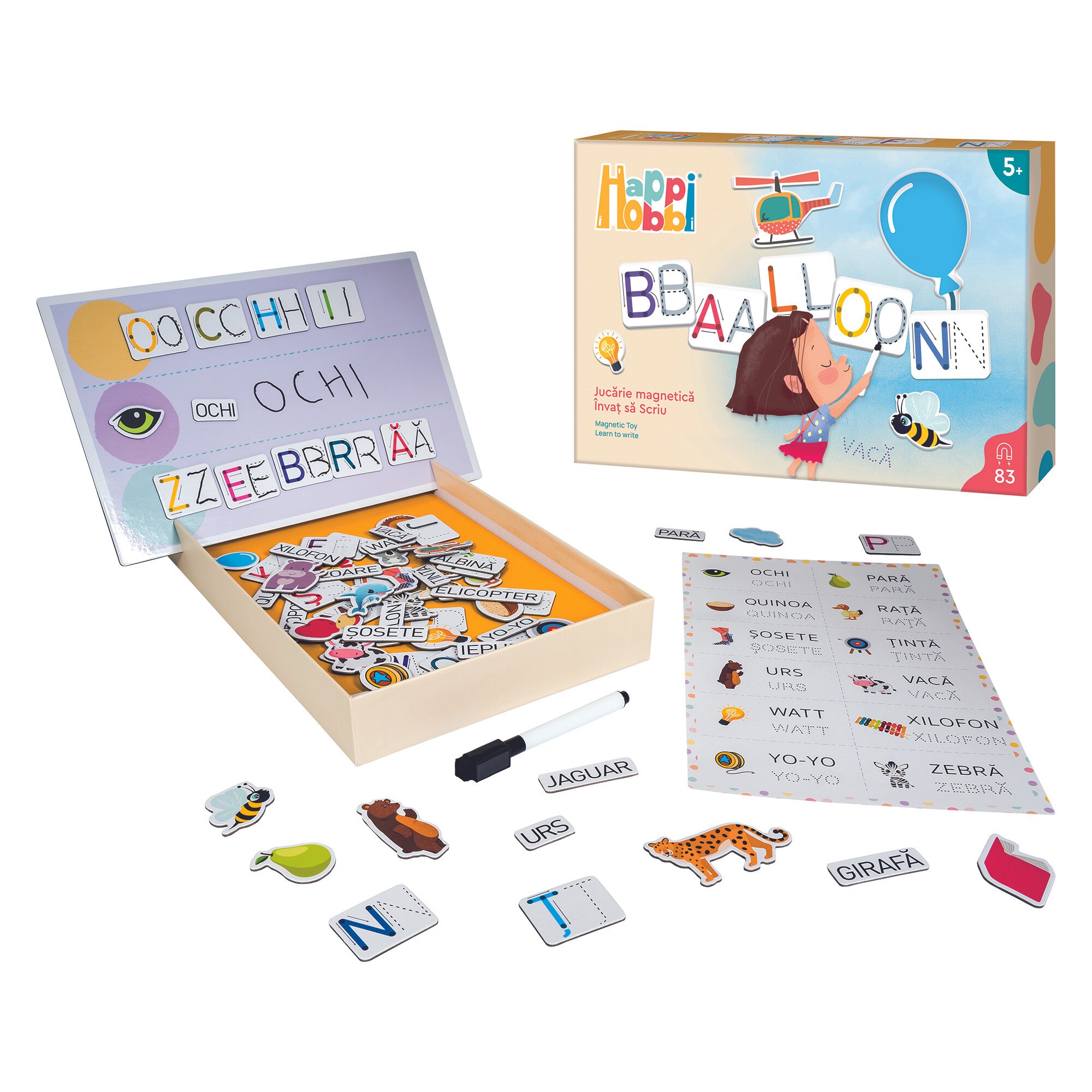 Joc magnetic Happi Hobbi - Invat sa scriu - eMAG.ro