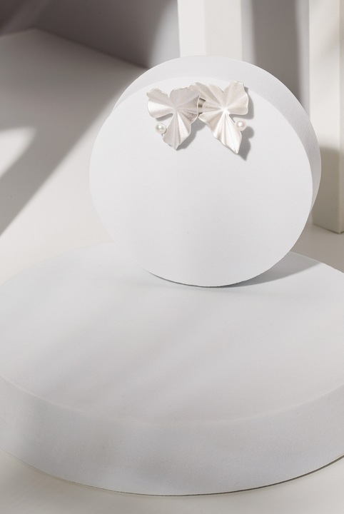 Cercei sculpturali argint 925 si perla naturala Dewlight