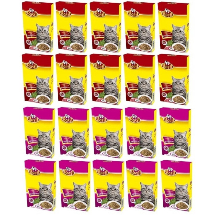 Set hrana pentru pisici Basil, 20 vita/pui, 20x 400g