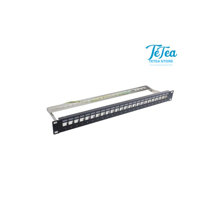 TETEA Patch Panel 1U Keystone 24 Porturi, metalic, cu accesorii