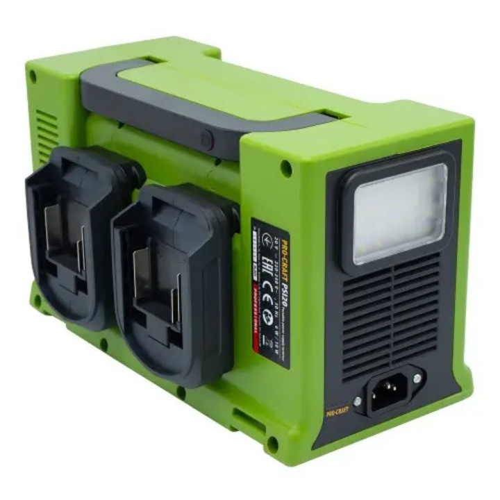 Invertor portabil pe acumulator PROCRAFT PSI20 330 W, 12 V / 5 A, Lanterna LED integrata: 10 W / 6 W