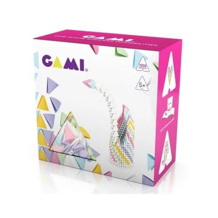 Set de constructie Gami, 1000 piese, pasteluri, dimensiuni variate