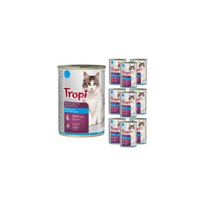 Мокра храна за котки Tropi, с риба, 10x415g