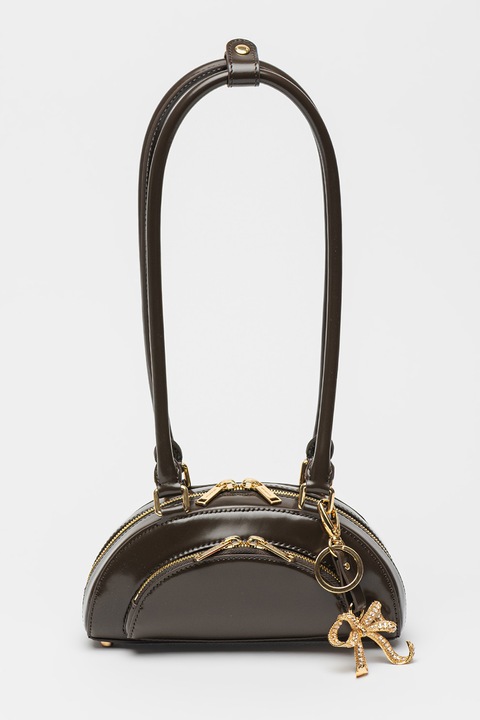 SELF-PORTRAIT, Mini bőr válltáska charmokkal, Agyagbarna