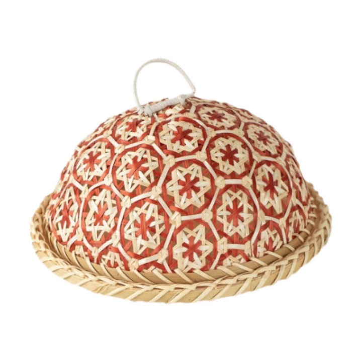 Set capac pentru vase din bambus, design elegant, 32x32x18cm, cu maner, pentru bucatarie