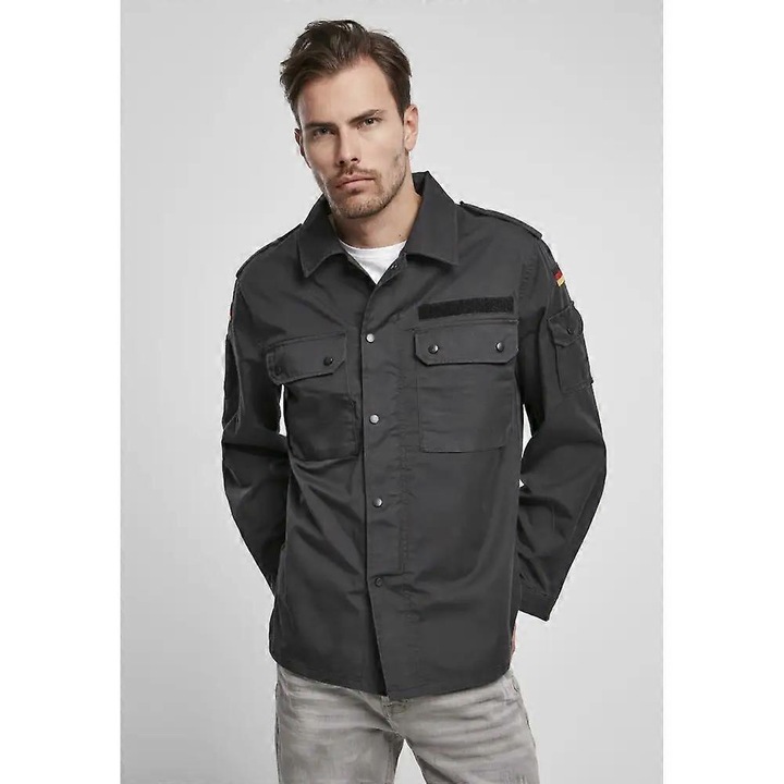 Camasa militara, poliester/bumbac, negru, XL