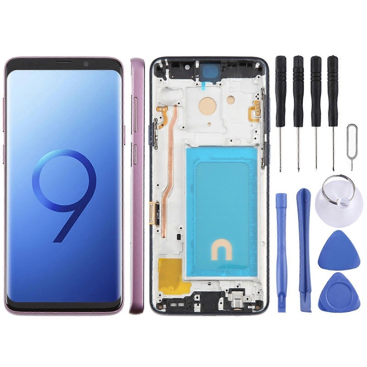Дисплей LCD TFT за Samsung Galaxy S9+ SM-G965F 6.18 инча, пълен монтаж с рамка, виолетов