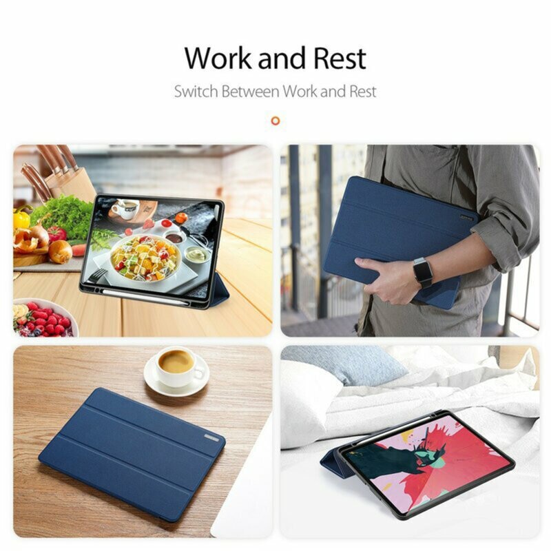 Husa premium pentru tableta Ipad 7/8/9, 10.2", Sigloo, cu suport Smart Pen, Albastru Inchis