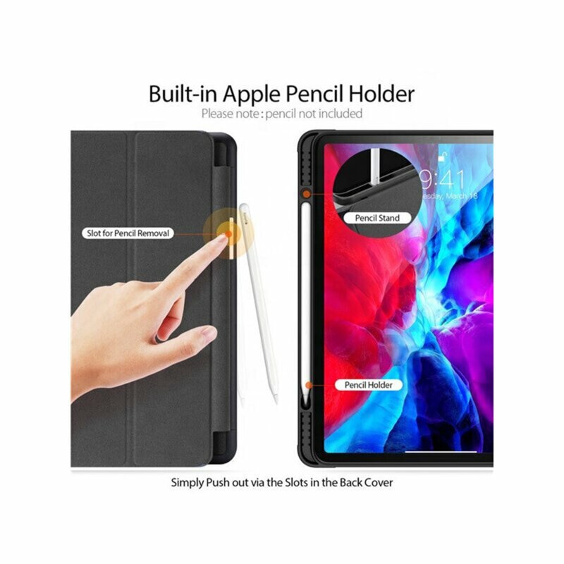 Husa premium pentru tableta Ipad 7/8/9, 10.2", Sigloo, cu suport Smart Pen, Albastru Inchis