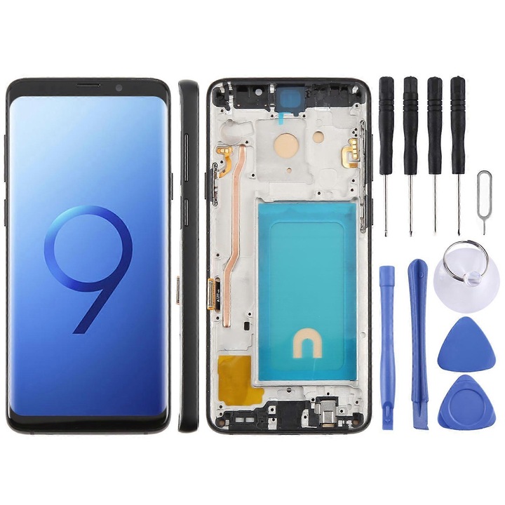 Пълен LCD дисплей и дигитайзер с рамка за Samsung Galaxy S9+ SM-G965F, 6.18 инча, черен