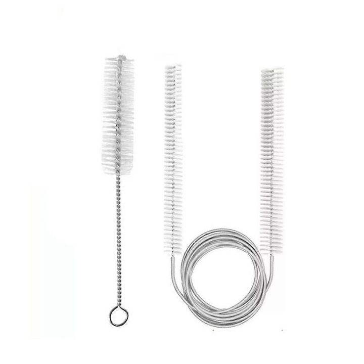 Perie de curatare pentru tuburi de ventilator, inox 304, rezistenta la uzura, culoare alba argintie