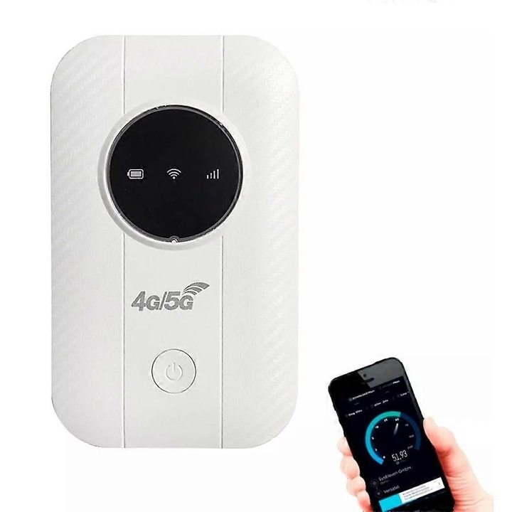 Router Wireless Portabil, Internet Satelitar Nelimitat, 500 Mbps, Alb/Negru