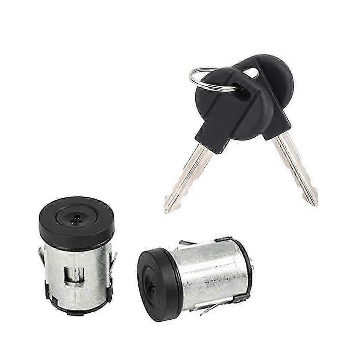 Set cilindri incuietoare usa auto pentru Scudo, Xantia, Synergie, Dispatch, Jumpy, argintiu, 2 bucati, cu cheie