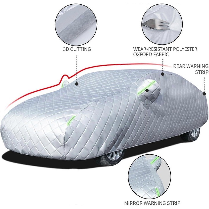 Husă auto anti-grindină, Material Oxford, impermeabil, protecție UV, Bentley Bentayga, Argintiu