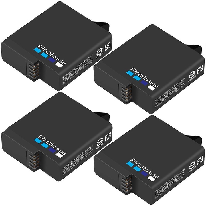 Тройно зарядно устройство с 4 батерии за камери GoPro Hero 5/6/7 Black, 1680mAh, Type-C, размери 3x3x10см