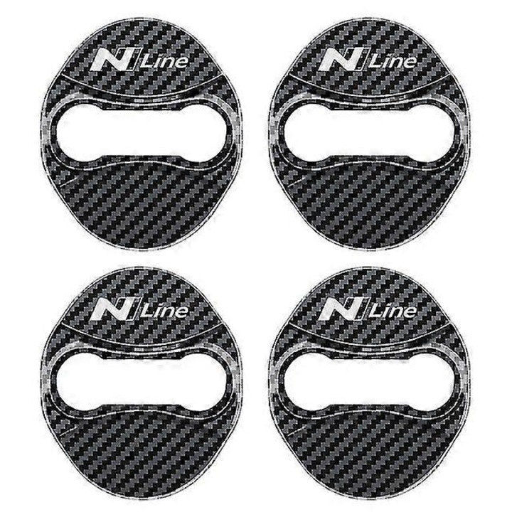 Set 4pcs capac de protectie pentru incuietori auto, carbon fiber, pentru Hyundai Tucson, Solaris, I30, Creta, Ix35, I40, Ix20, Veloster