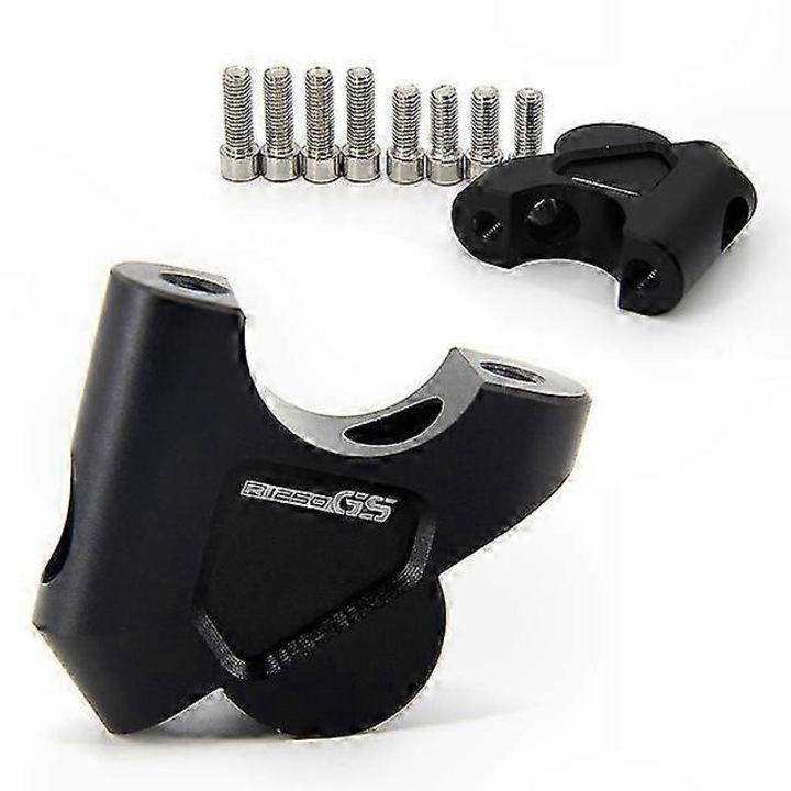 Riser ghidon pentru BMW R1200GS/R1250GS/S1000XR, 30mm inaltime, 25mm ajustare, aluminiu argintiu