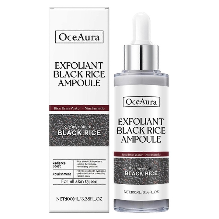Fiola exfolianta pentru fata/corp, OceAura, Orez negru