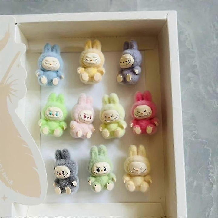 Set 10 figurine Labubu, PVC, 3cm, tema animal, unisex, 14+ ani