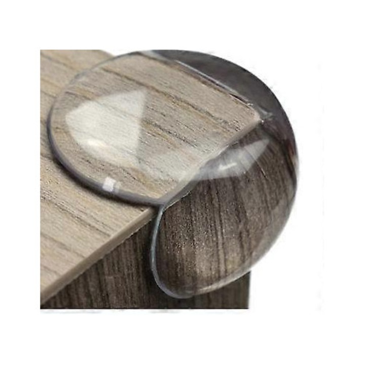 Set 10 protectii colturi, transparente, pentru copii, design rotund, adeziv special, pentru mobila