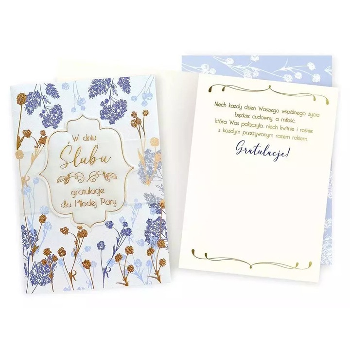 Felicitare B6 Kukartka, set, colorata, 16.6x11.7cm, pentru nunta