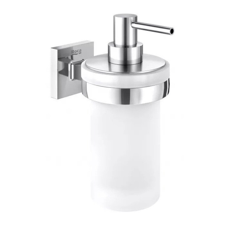 Dozator sapun Roca Cubica A816828001, montare pe perete, 300 ml, metal, Crom