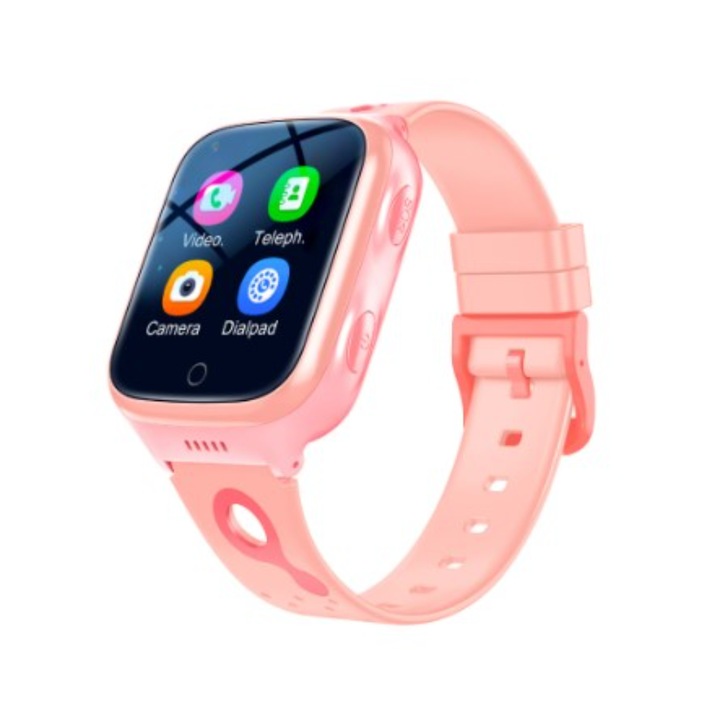 Детски смарт часовник, fixGuard W033 K9H, 4G, с GPS, Розов