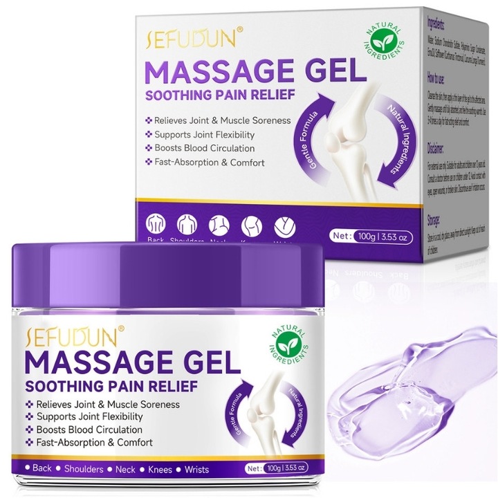 SEFUDUN® masszázskrém ízületekre és izmokra, Nyugtató, gyulladáscsökkentő és revitalizáló gél, 100 gr