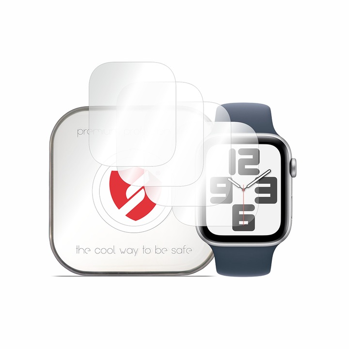Csomag 4x Danex védőfólia Apple Watch 4/5/6/SE/SE 2/7/8/9 44mm/45mm-hez, átlátszó, elasztomer