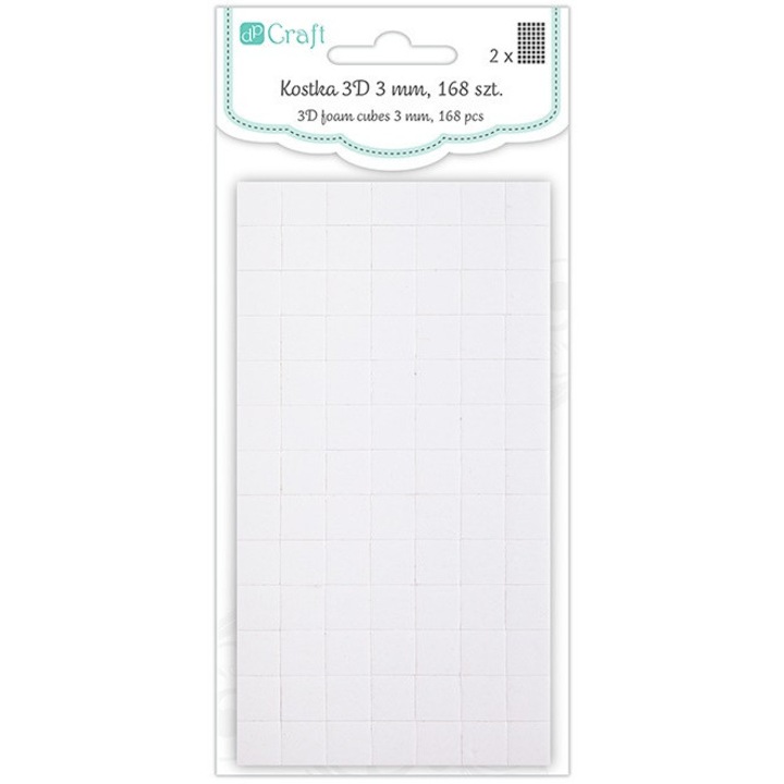 Cub distantier autoadeziv 3D, DPCRAFT, 10x10mm, 3mm, set 168 bucati