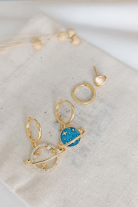 Atelier Miu, Set de cercei - 4 piese, Auriu