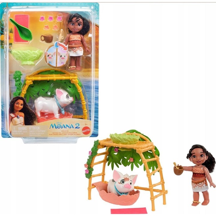 Disney Moana 2 Simea & Pua fürdő játékszett, figurák, 10 kiegészítő, többszínű