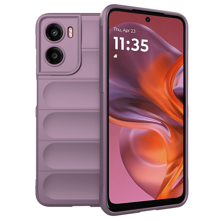 Калъф за Motorola Moto G05 Течен силикон, Микрофибърна подплата, Дизайн против приплъзване с въздушна възглавница, лилав