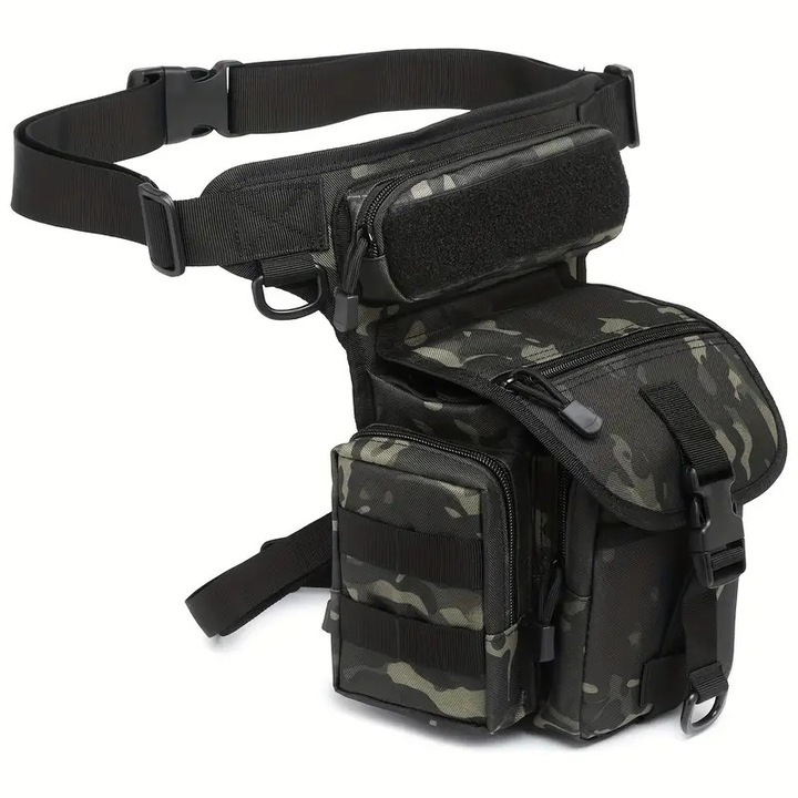 Спортна чанта за кръста за бедро, тактическа, черен