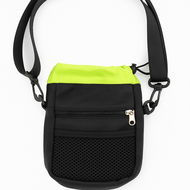 Pet & More Geantă pentru recompense, negru și verde, pentru umăr și talie