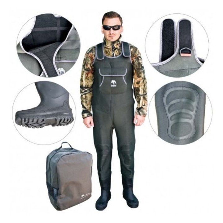 Cizme de lucru Behr 4mm neopren, fleece, impermeabile, mărimea 43, cu buzunar frontal