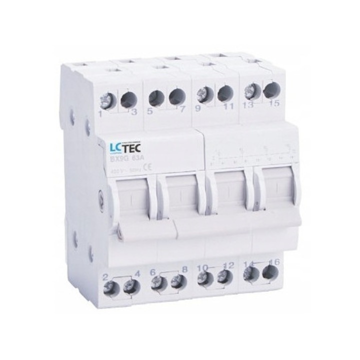 Intrerupator modular 1-0-2, 3P, 63A, 400V AC, IP20