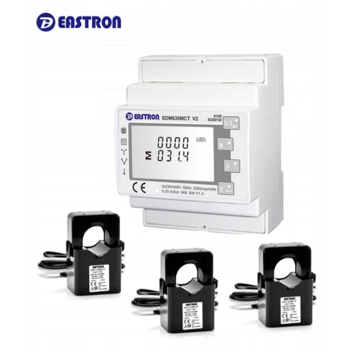 Set de 3 contoare de energie Eastron SDM630MCT + transformatoare CT 200A/5A