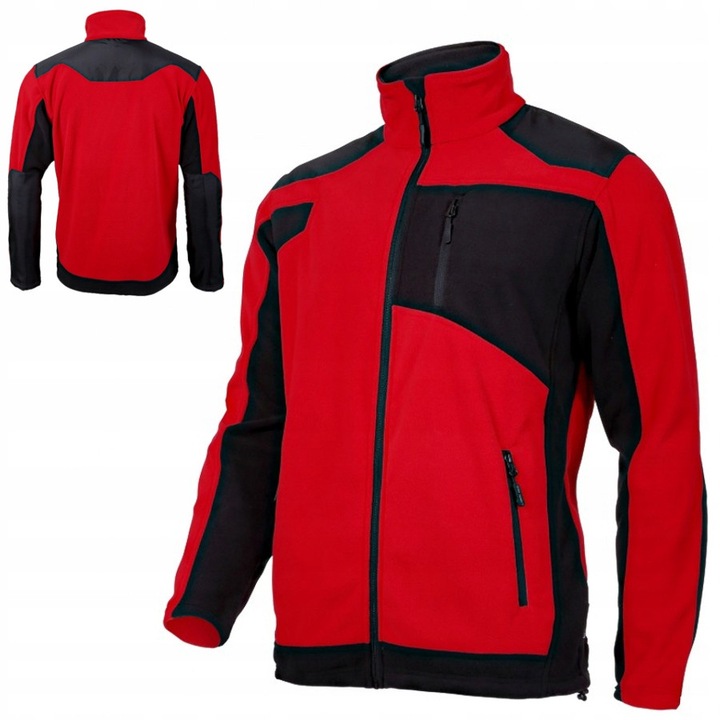 Bluza de lucru, Lahti Pro, polar scurt, intarituri, rosu, 100% poliester, M
