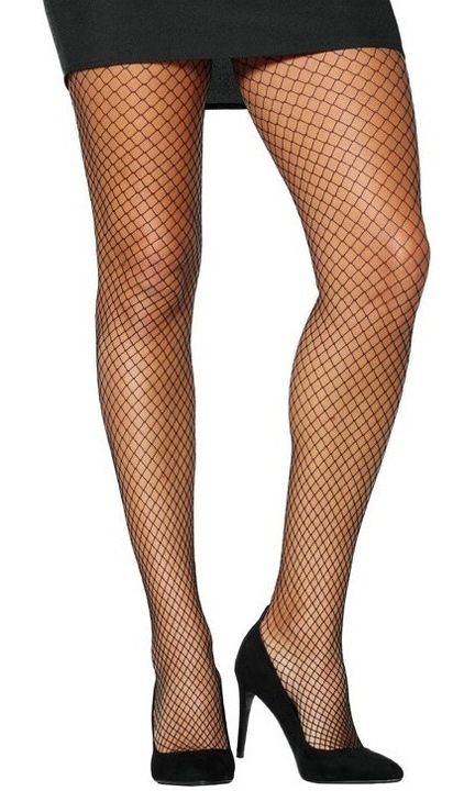 Dresuri dama, Guirca, plasa mare, negru, elastic, 1 pereche, One Size INTL