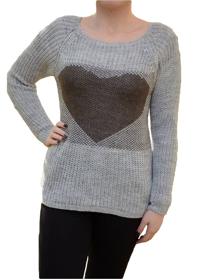 Bluza de toamna, deosebita si calduroasa,D&J Exclusive, Maro/Gri