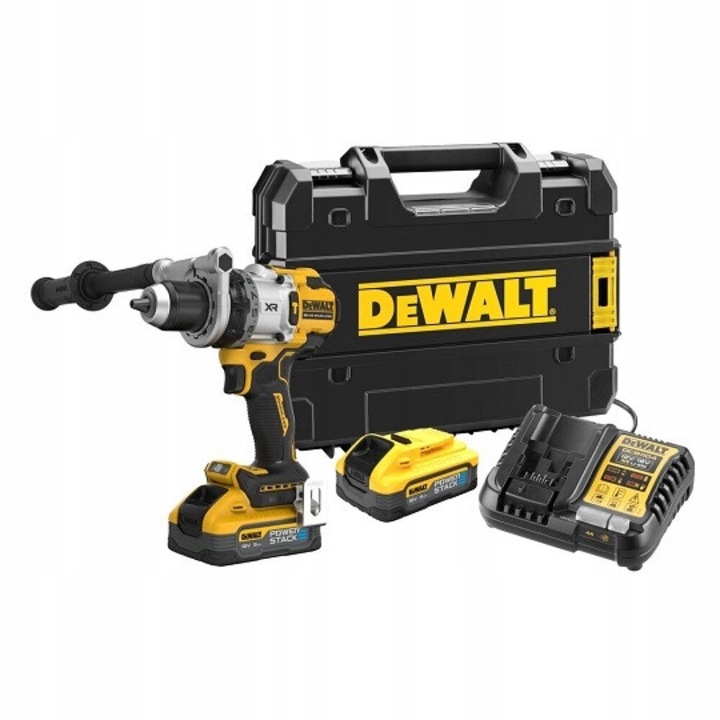 Акумулаторна бормашина, DeWalt, 18V, 169Nm, 2x5,0Ah, TSTAK, 195x75x210mm