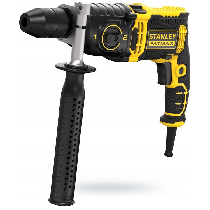 Masina de gaurit si insurubat Stanley FMEH1100K, 1100W, 3m cablu, 13mm, 2 viteze, negru