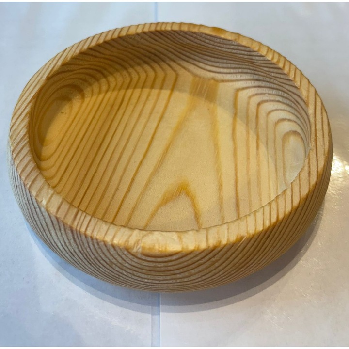 Bol din lemn de pin, natur, diametru 10 cm