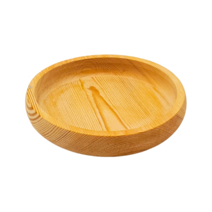 Bol din lemn de pin, natur, diametru 15 cm