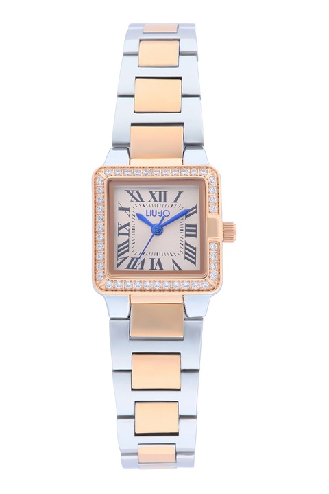 Liu Jo, Sophie kristályokkal díszített szögletes karóra, Rózsaarany, Ezüstszín