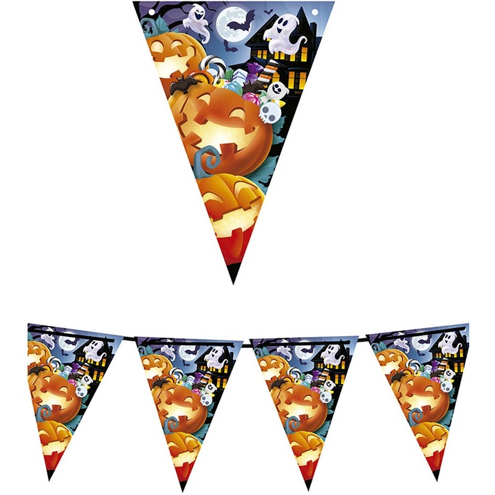 Girlanda de Halloween, Fiestas Guirca, 300cm, 19x27cm, multicolor