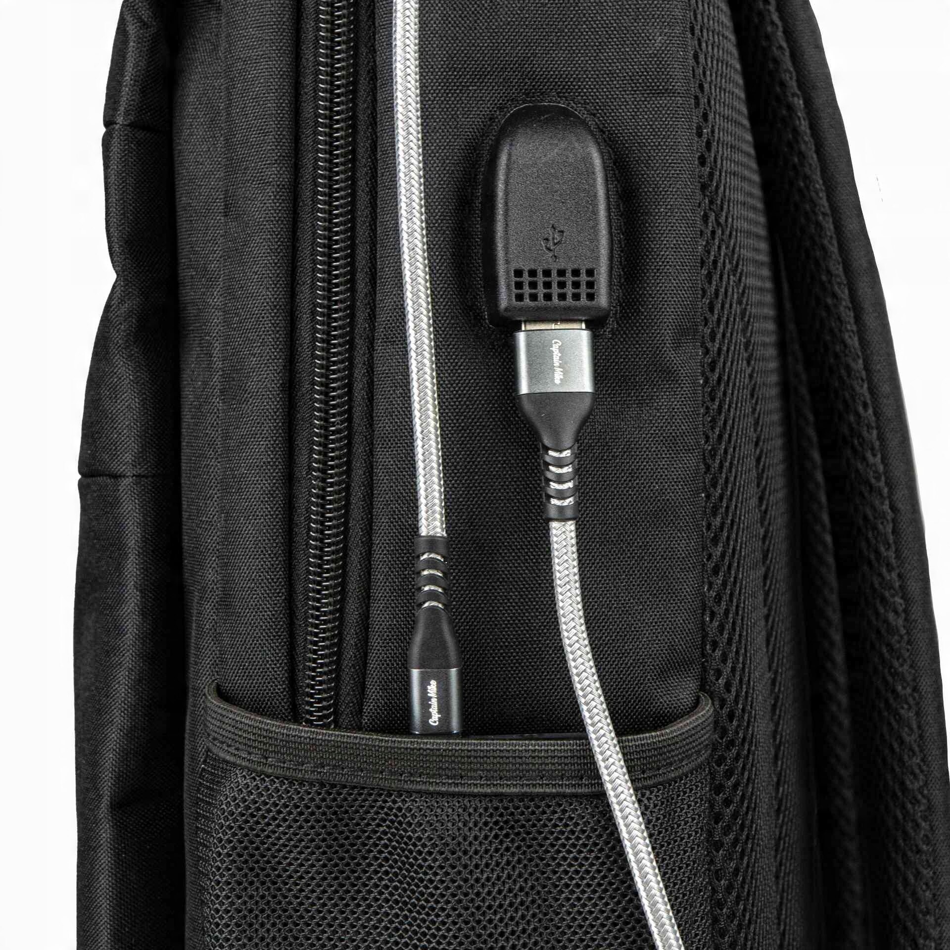 Rucsac urban Captain Mike pentru laptop 13L, 33x10,5x41,5cm, cu USB, pentru laptop 15,6"
